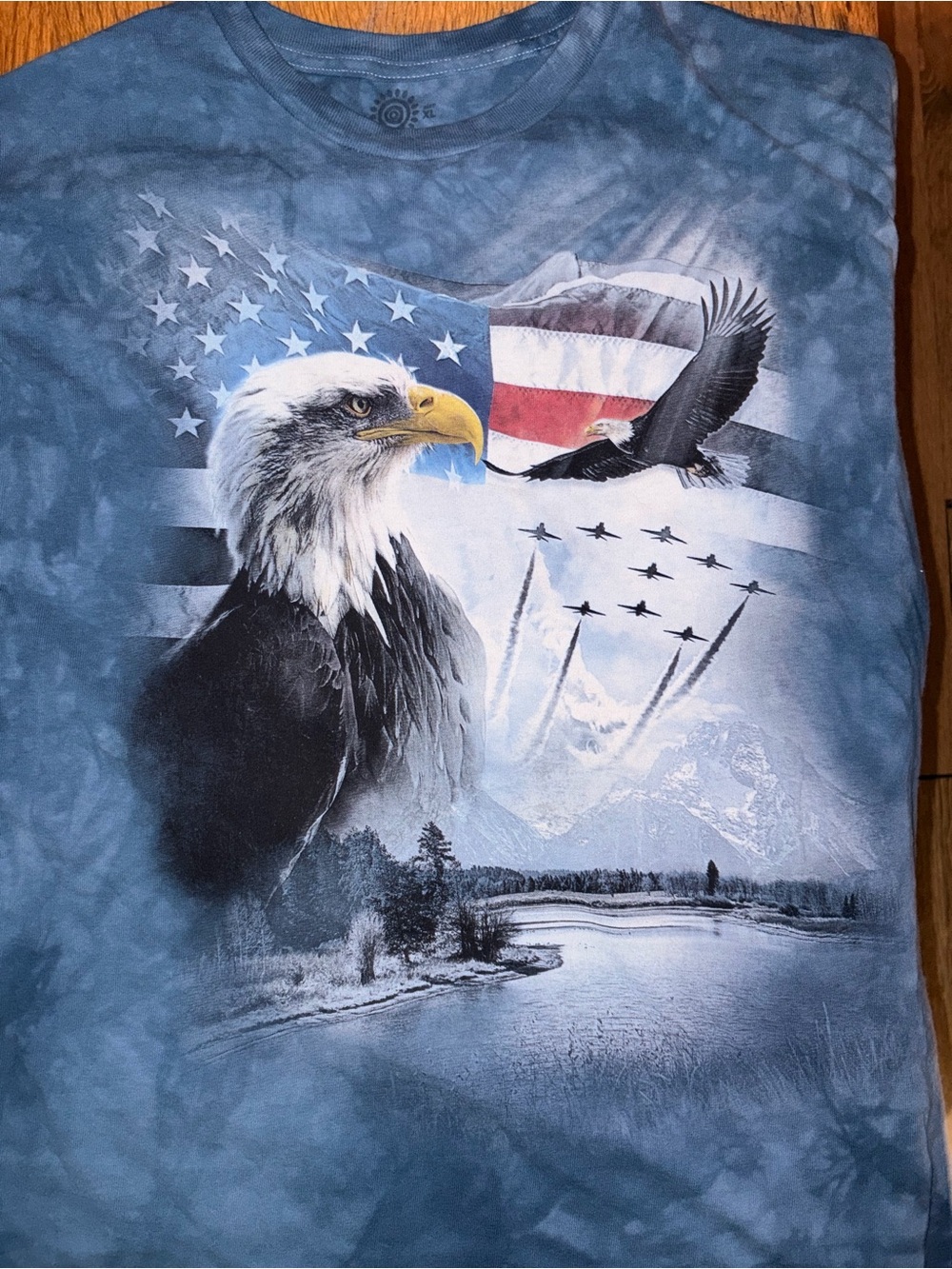 The Mountain Blue Eagle & Flag Graphic Tee